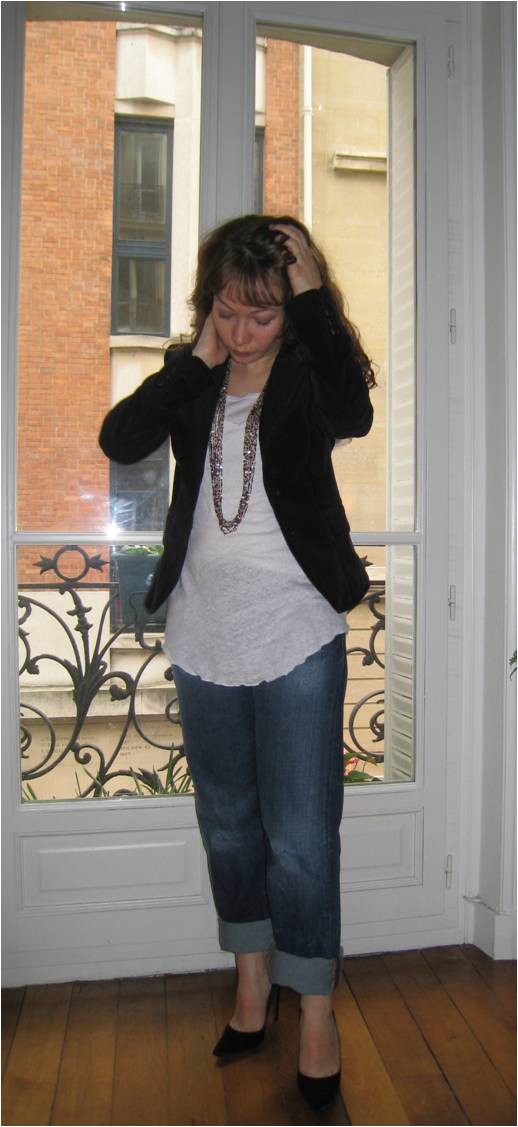 BF jean_white tee_black velvet_escarpins givenchy satin noir_1