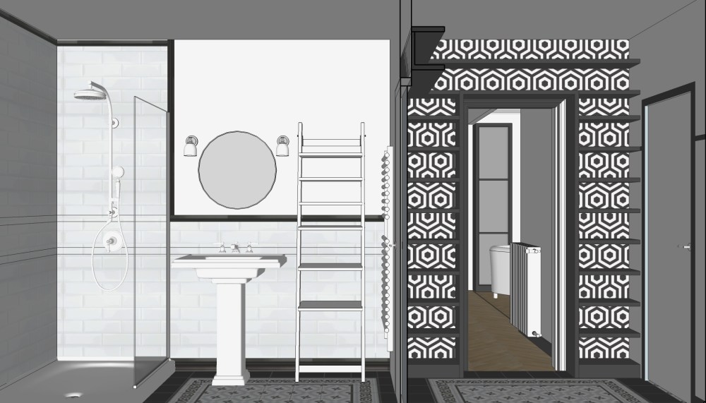 Phase APD - Salle de bain et entrée - Vue 2